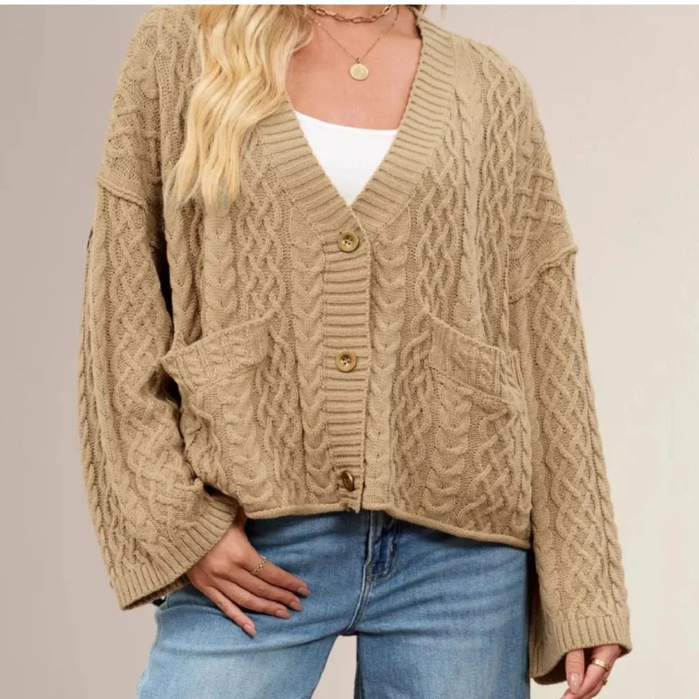 Women's Cozy Cable Knit Cardigan