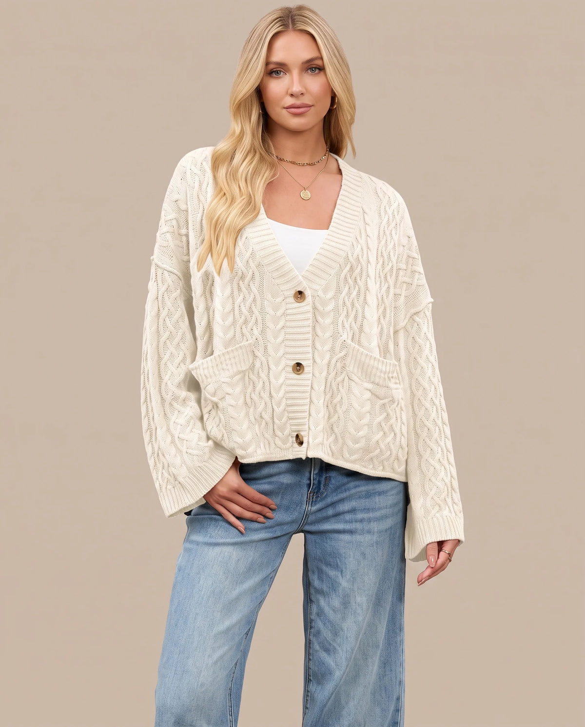 Women's Cozy Cable Knit Cardigan