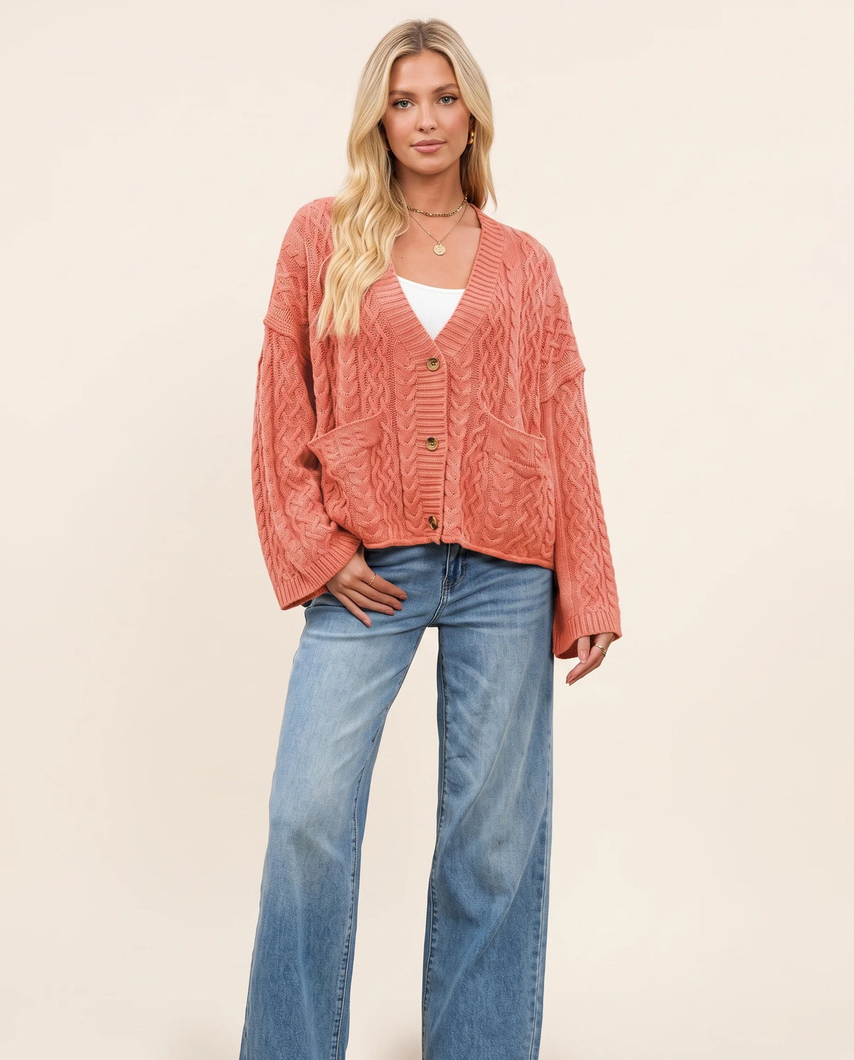 Women's Cozy Cable Knit Cardigan