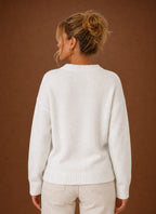 Women's Crew Neck Pullover - American Flag Knit Sweater