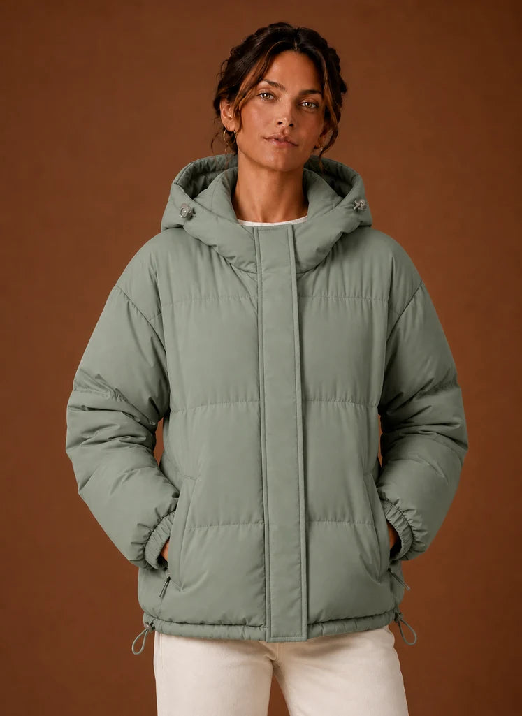 Women's Puffer Jacket - Hooded Winter Coat