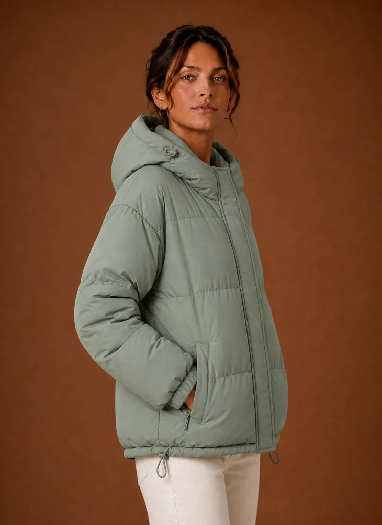 Women's Puffer Jacket - Hooded Winter Coat