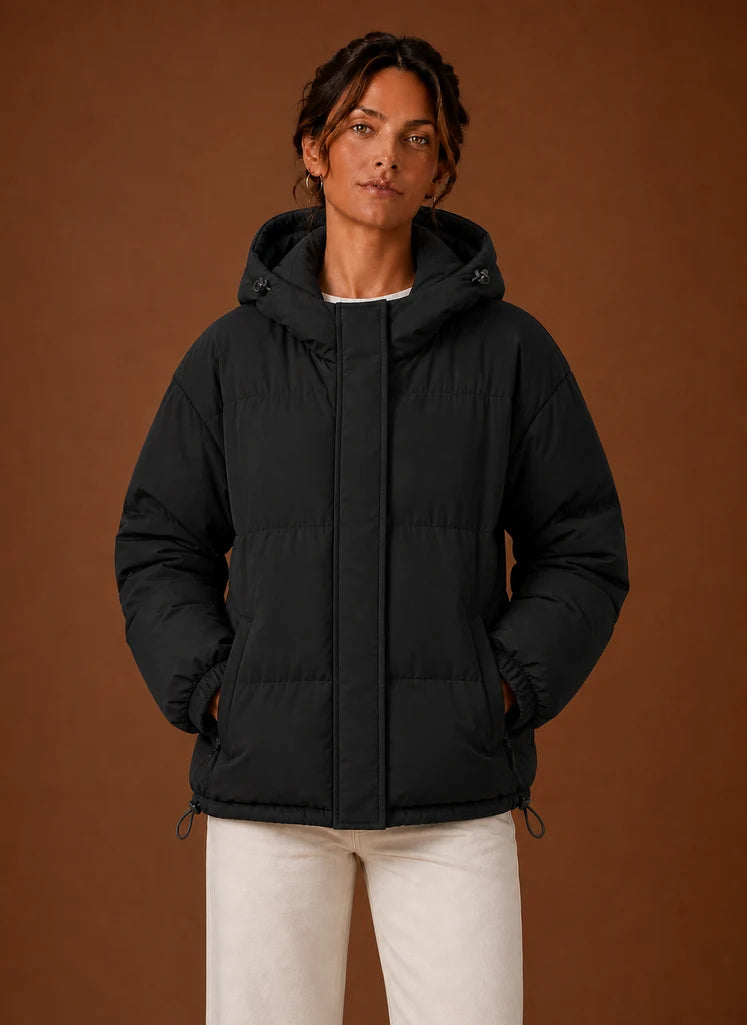 Women's Puffer Jacket - Hooded Winter Coat