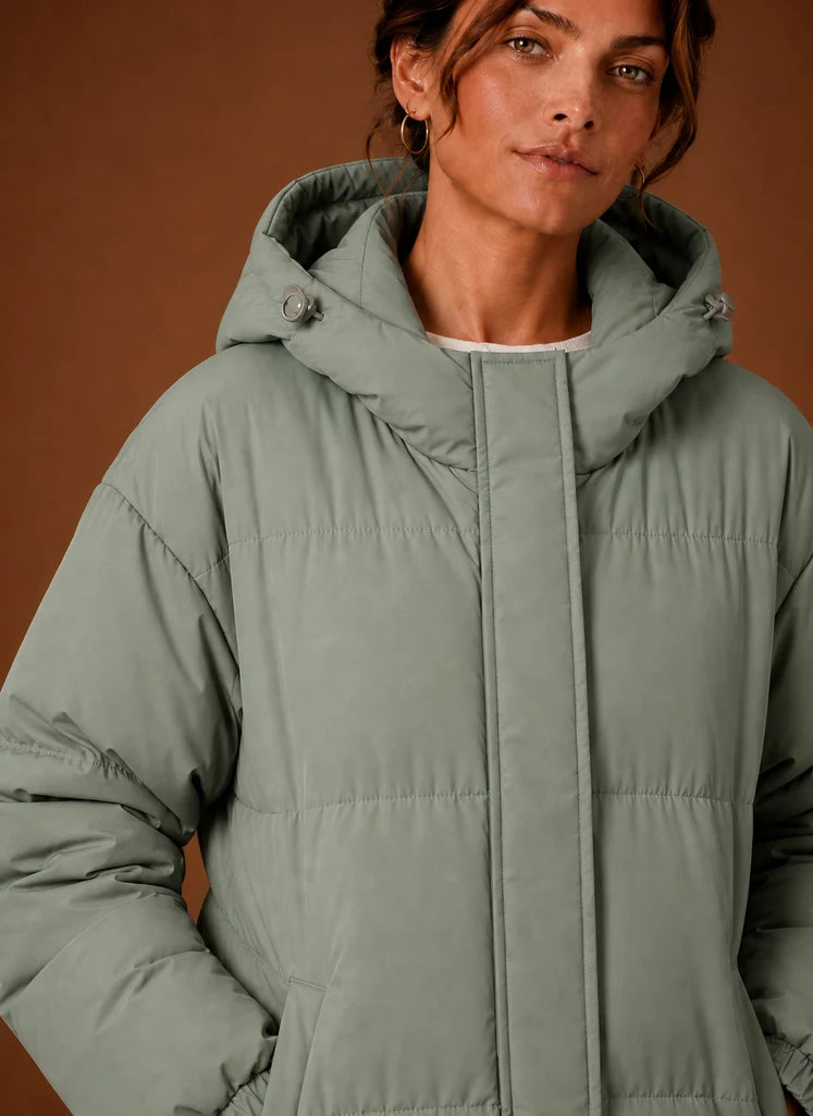 Women's Puffer Jacket - Hooded Winter Coat