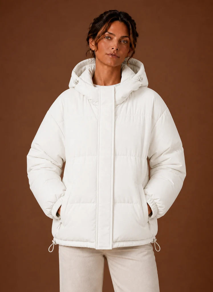 Women's Puffer Jacket - Hooded Winter Coat