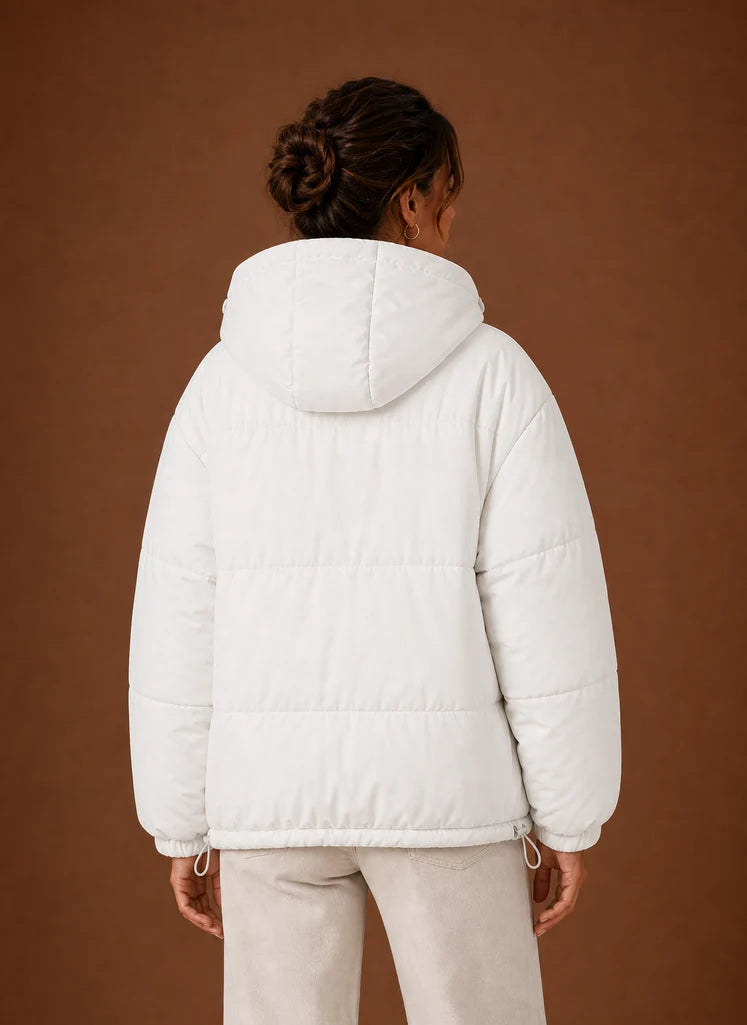 Women's Puffer Jacket - Hooded Winter Coat