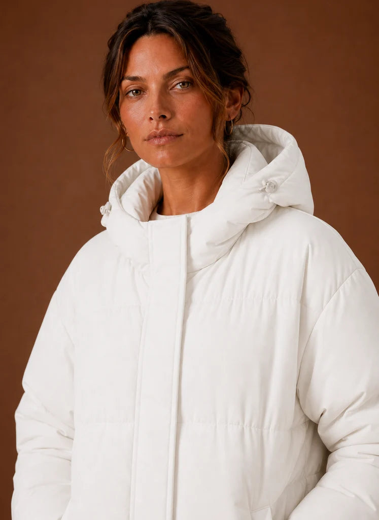 Women's Puffer Jacket - Hooded Winter Coat
