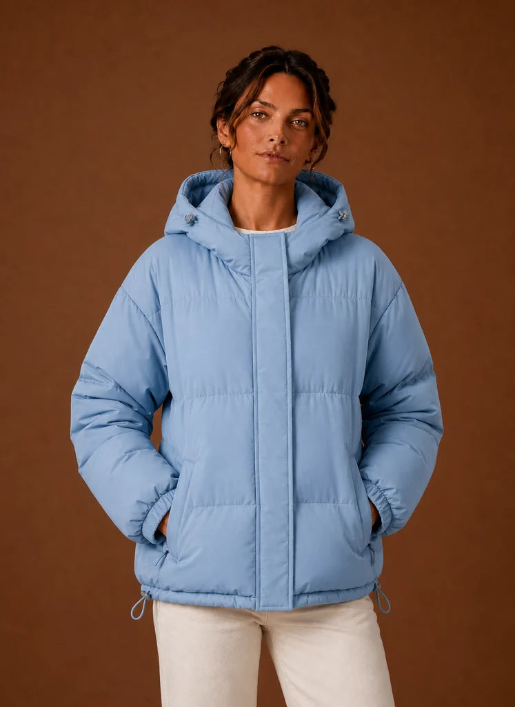 Women's Puffer Jacket - Hooded Winter Coat