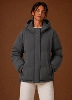 Women's Puffer Jacket - Hooded Winter Coat