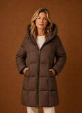 Women's Puffer Jacket - Long Hooded Winter Coat