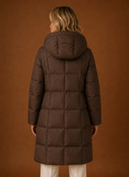 Women's Puffer Jacket - Long Hooded Winter Coat