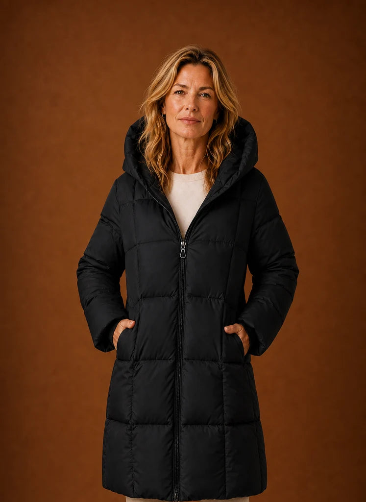 Women's Puffer Jacket - Long Hooded Winter Coat