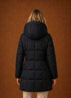 Women's Puffer Jacket - Long Hooded Winter Coat