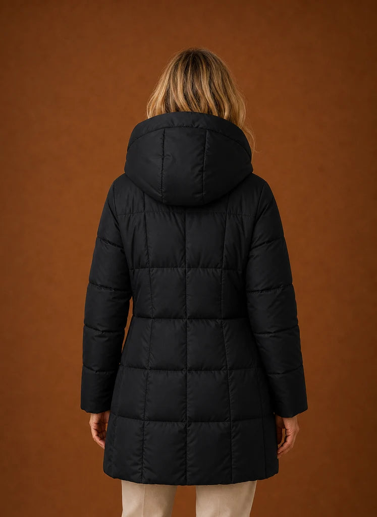 Women's Puffer Jacket - Long Hooded Winter Coat