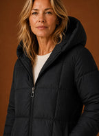 Women's Puffer Jacket - Long Hooded Winter Coat