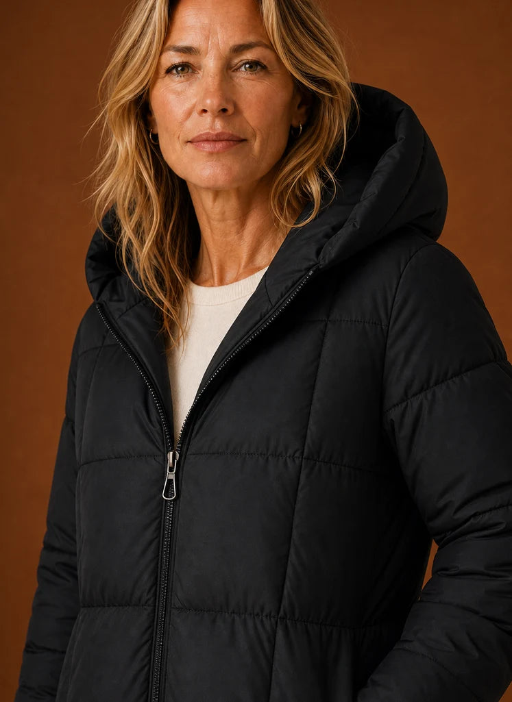 Women's Puffer Jacket - Long Hooded Winter Coat