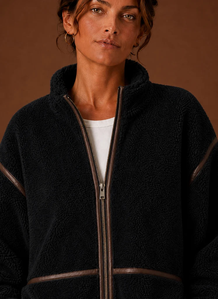 Women’s Sherpa Jacket - Zip-Up Fleece Coat