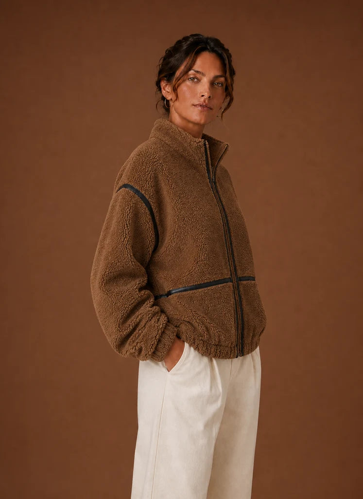 Women’s Sherpa Jacket - Zip-Up Fleece Coat
