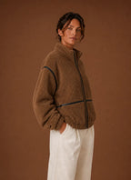 Women’s Sherpa Jacket - Zip-Up Fleece Coat