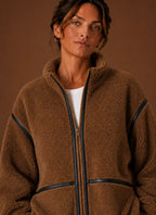 Women’s Sherpa Jacket - Zip-Up Fleece Coat