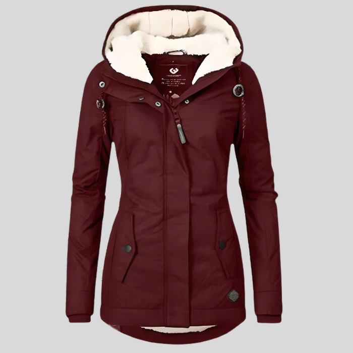 Women's Hooded Waterproof Rain Jacket, Long Sleeves, Zip