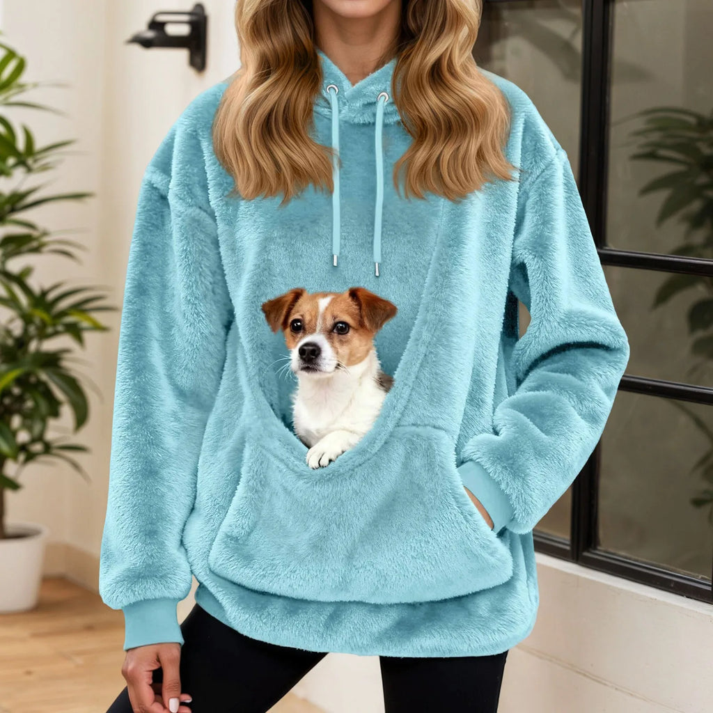 Women's hoodie with pet pocket