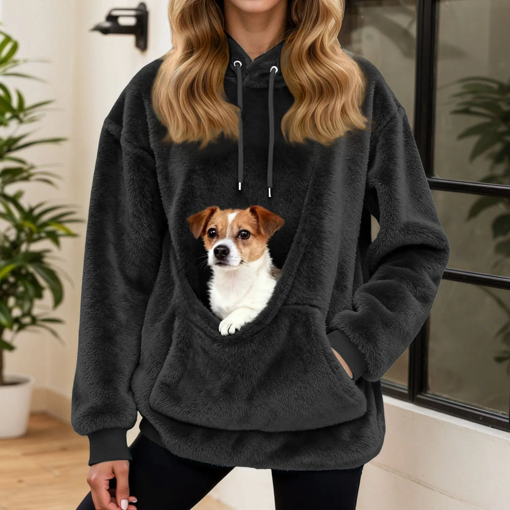 Women's hoodie with pet pocket