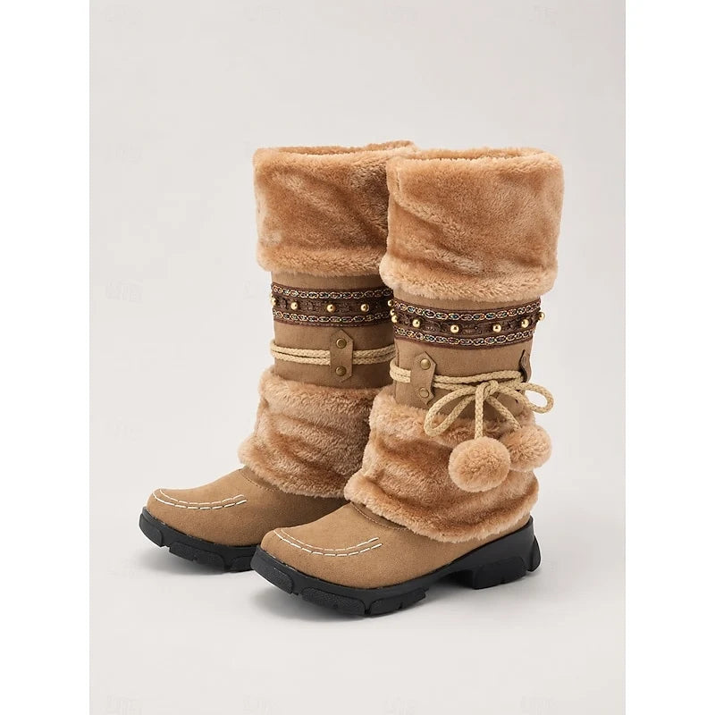 Wren | Cozy Boho Mid-Calf Winter Boots