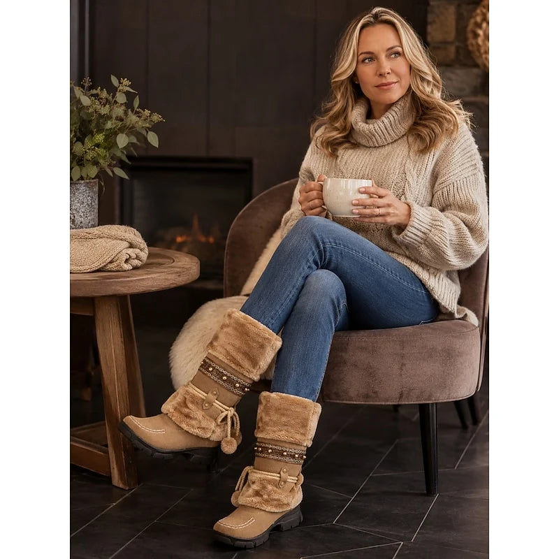 Wren | Cozy Boho Mid-Calf Winter Boots