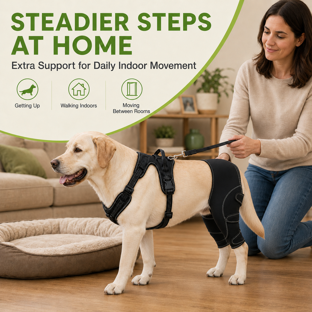 Dual Rear Leg Dog Support Brace with Harness - Walking Stability for Weak Hind Legs