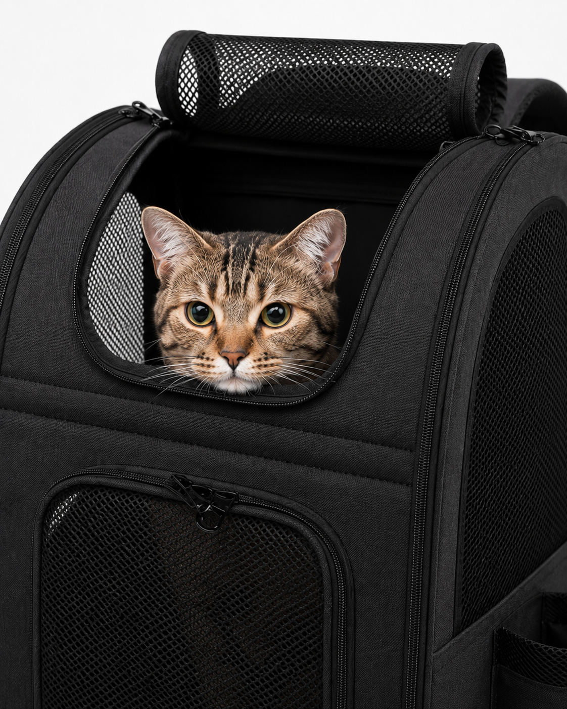 Travel Companion | Large Cat Carrier Bag with Expandable Design | Breathable Panels for Comfortable Travel