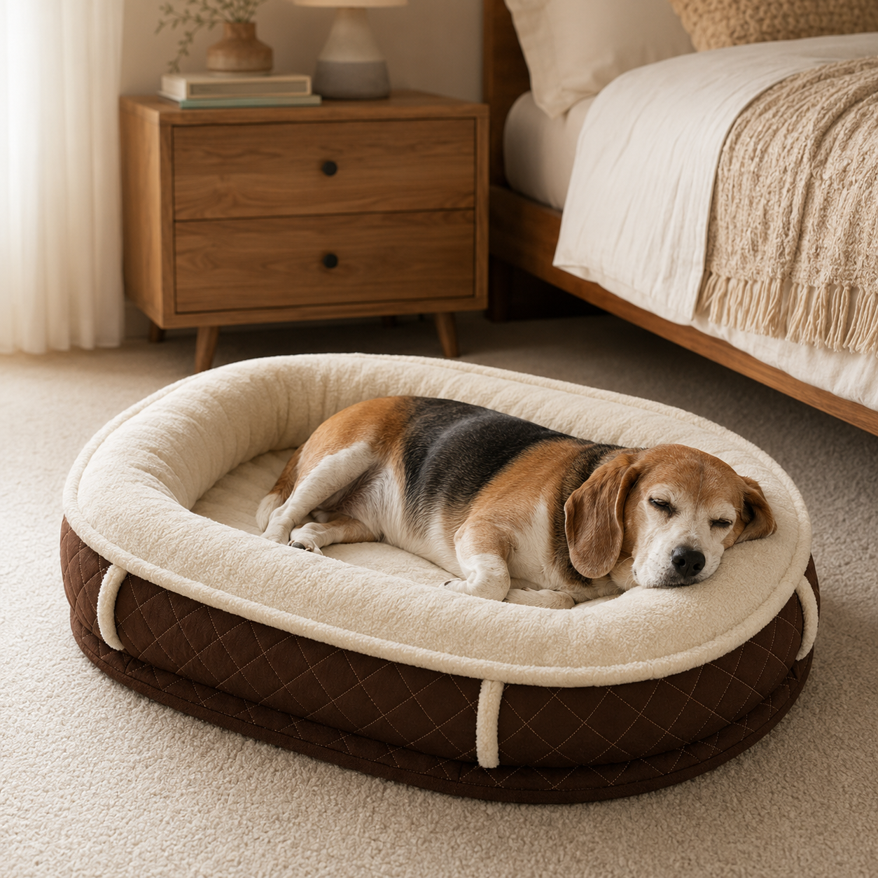 Orthopedic Dog Bed | Plush Faux Leather with Removable Cover | Cozy Retreat for Joint Support
