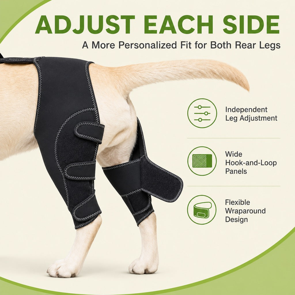 Dual Rear Leg Dog Support Brace with Harness - Walking Stability for Weak Hind Legs