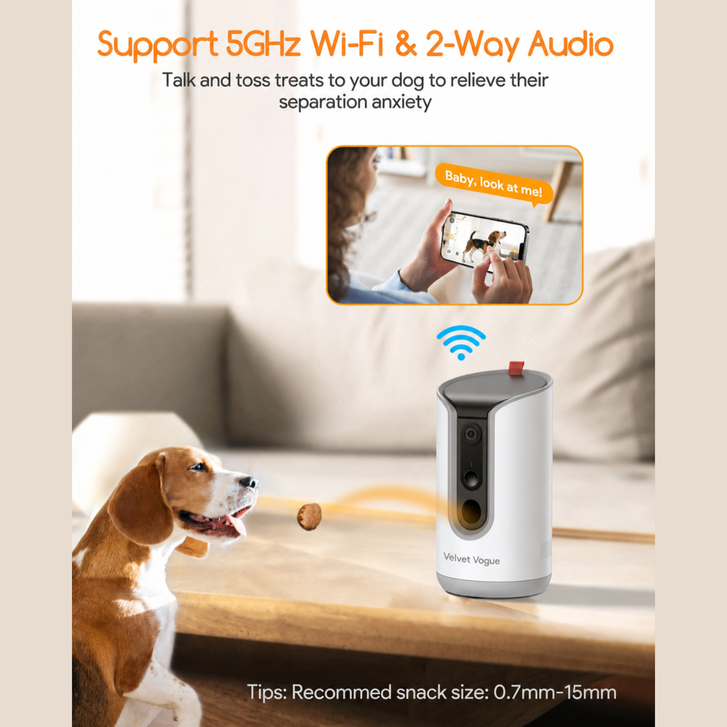 Dog Treat Dispenser with 2K Camera