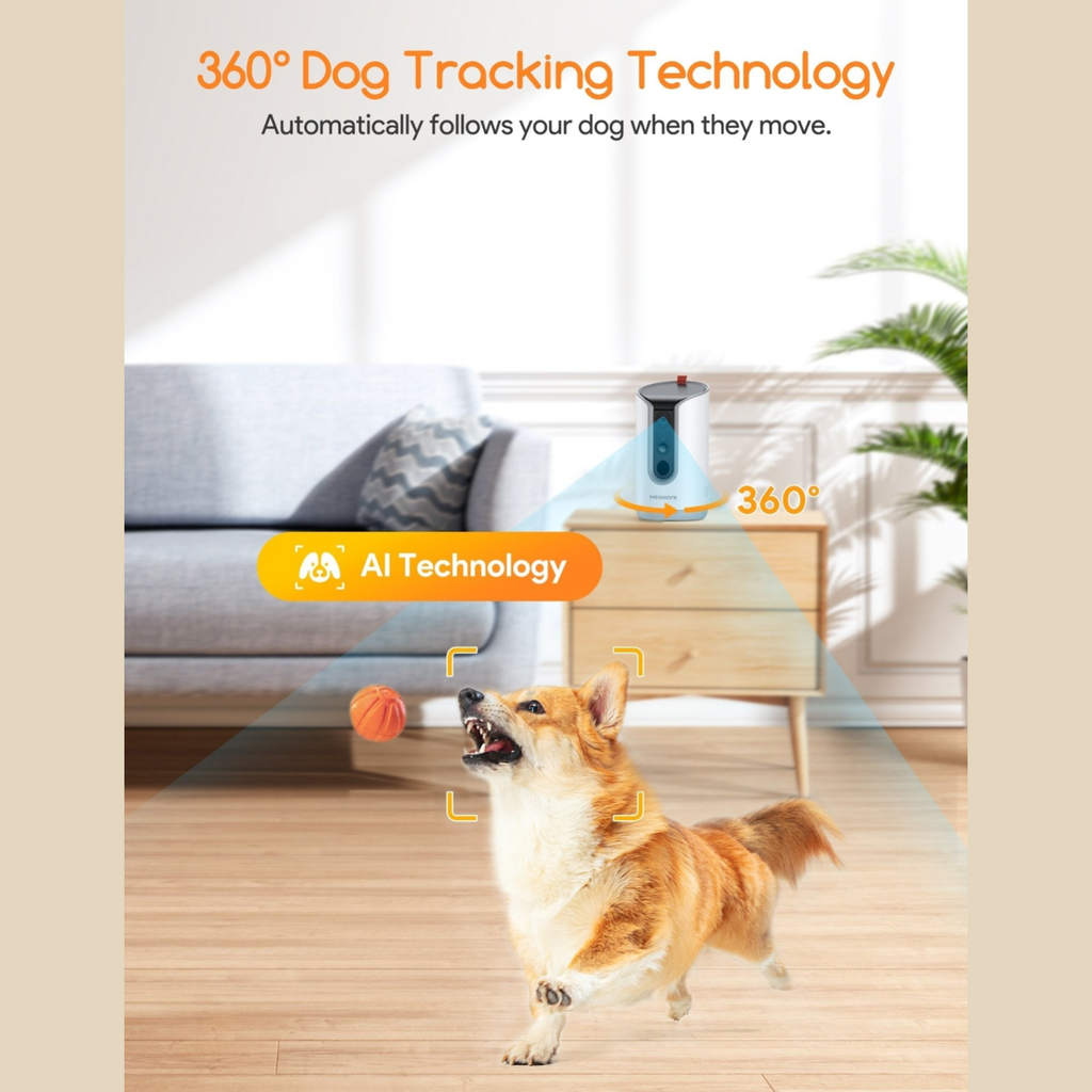 Dog Treat Dispenser with 2K Camera
