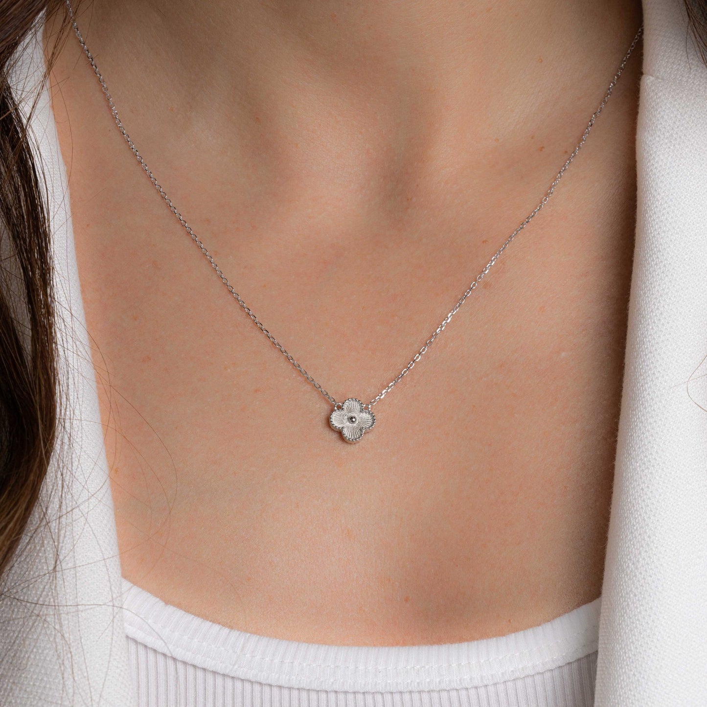 Lucky Four Leaf Clover Charm Necklace