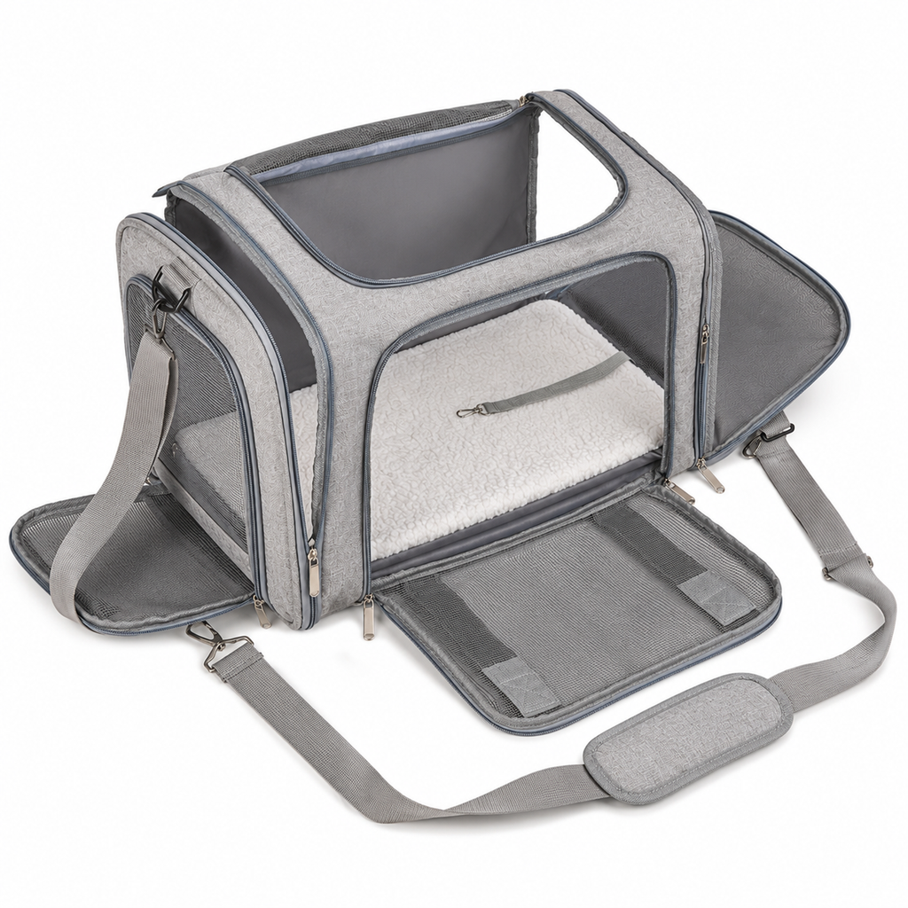 oft-Sided Cat Carrier for Small Cats & Dogs – Travel Bag