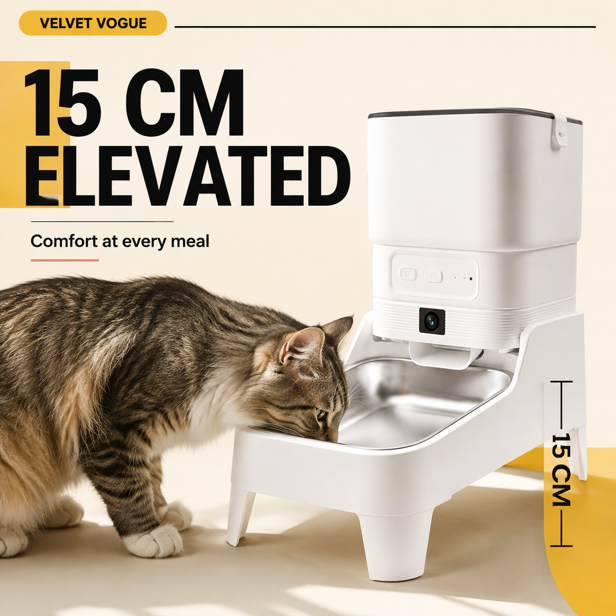 Smart Pet Feeder with 15CM Elevated Camera Tuya App Control for Busy Pet Owners FURPIPI Automatic Cats Dog Food Feeder Dispenser