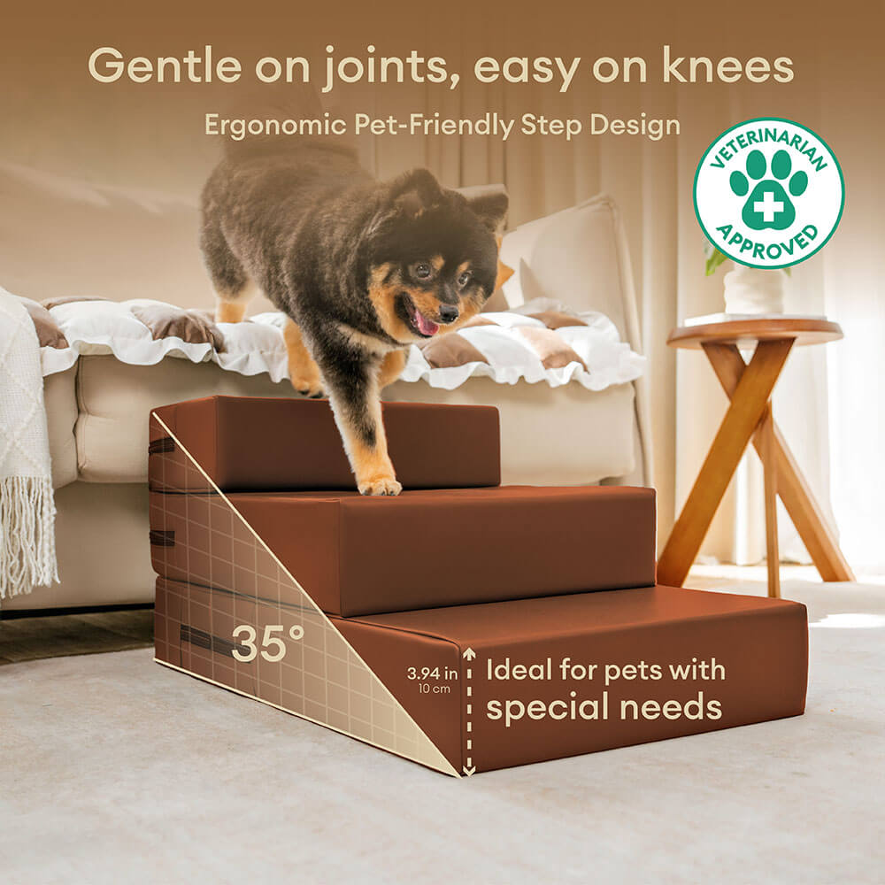 Modular Pet Stairs – Waterproof Faux Leather Steps That Convert to a Bed - view 2
