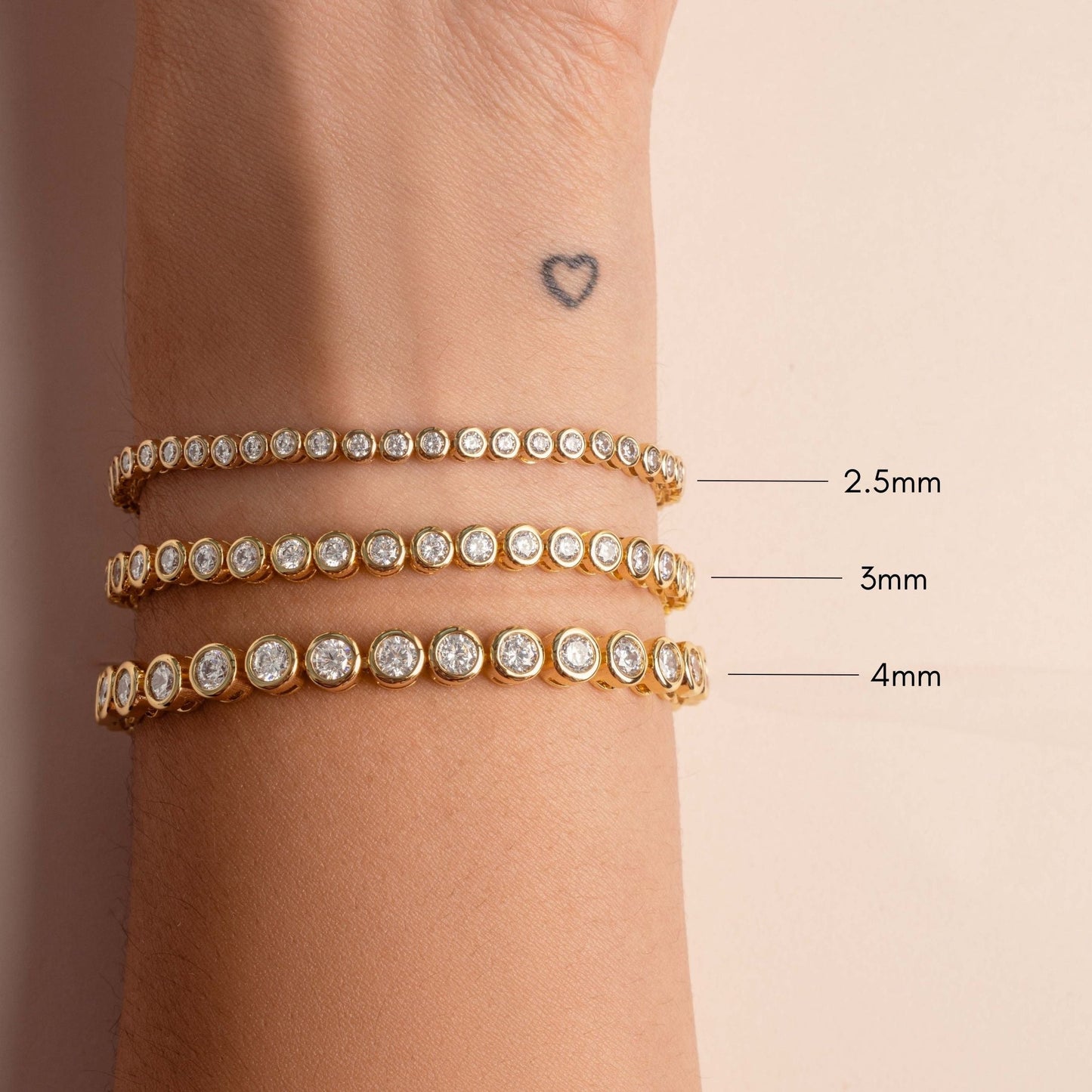 Sparkling Round Bezel CZ Tennis Bracelet