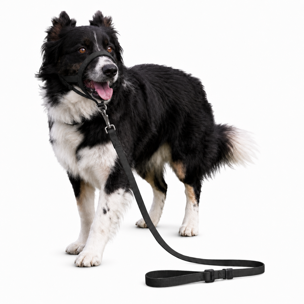 No Pull Dog Head Halter & Leash – Adjustable Reflective Training Lead