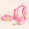 Boutique Lace Dog Harness, Collar & Leash Set for Birthday Photos & Daily Walks - 3-Piece Ruffle Walking Set