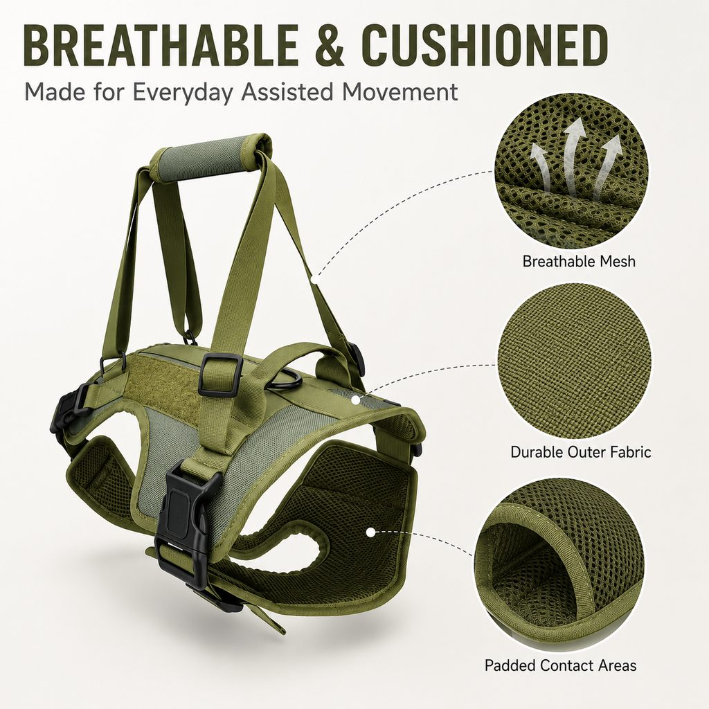 Full-Body Dog Lift Support Harness for Stairs, Cars & Limited Mobility