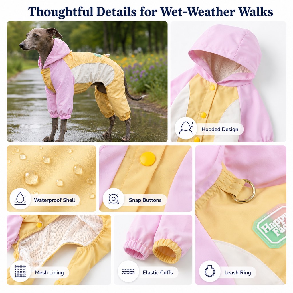 Waterproof Dog Rain Suit for Rainy Walks - Full-Body Mud & Splash Protection