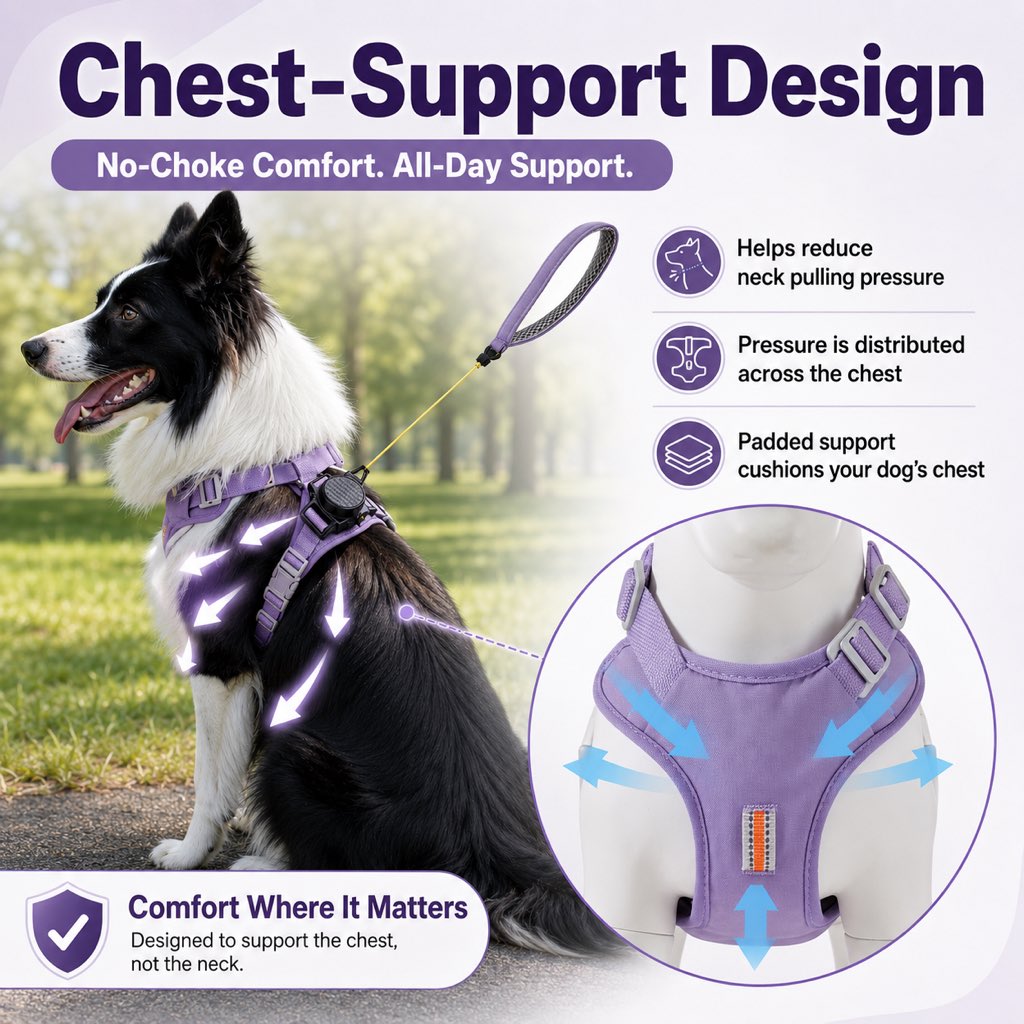 2-in-1 Retractable Dog Harness for Daily Walks - Built-In Leash Vest with Auto-Stop Control for Small & Medium Dogs