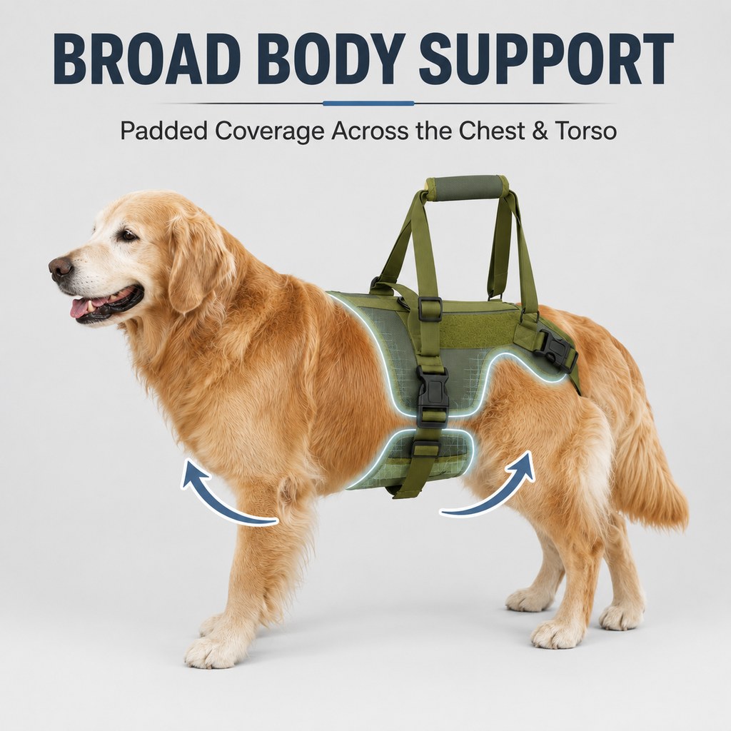 Full-Body Dog Lift Support Harness for Stairs, Cars & Limited Mobility