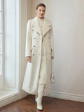 Brushed Gold Button Ankle Length Overcoat