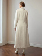 Brushed Gold Button Ankle Length Overcoat