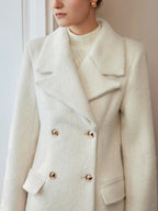 Brushed Gold Button Ankle Length Overcoat