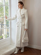 Brushed Gold Button Ankle Length Overcoat